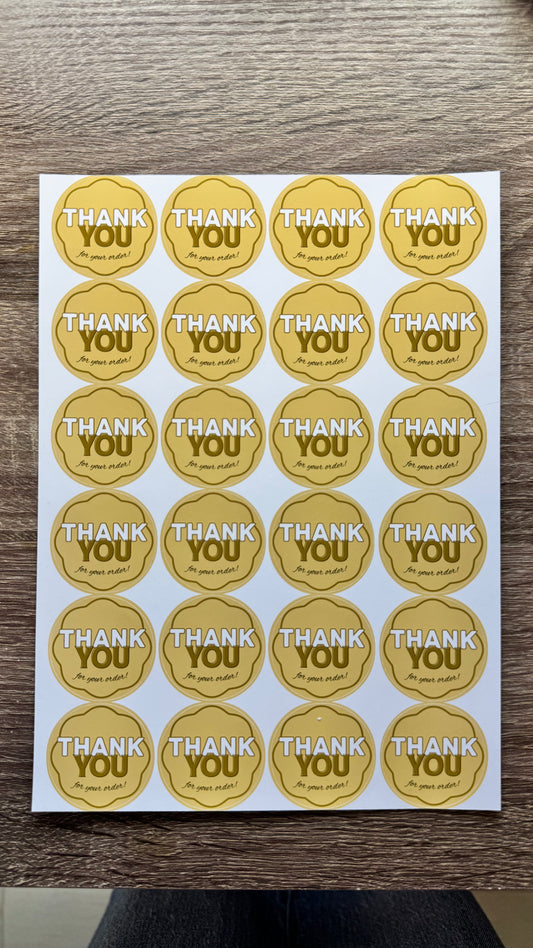 1.5" Assorted Thank You Sticker Sheets/ 96 ct