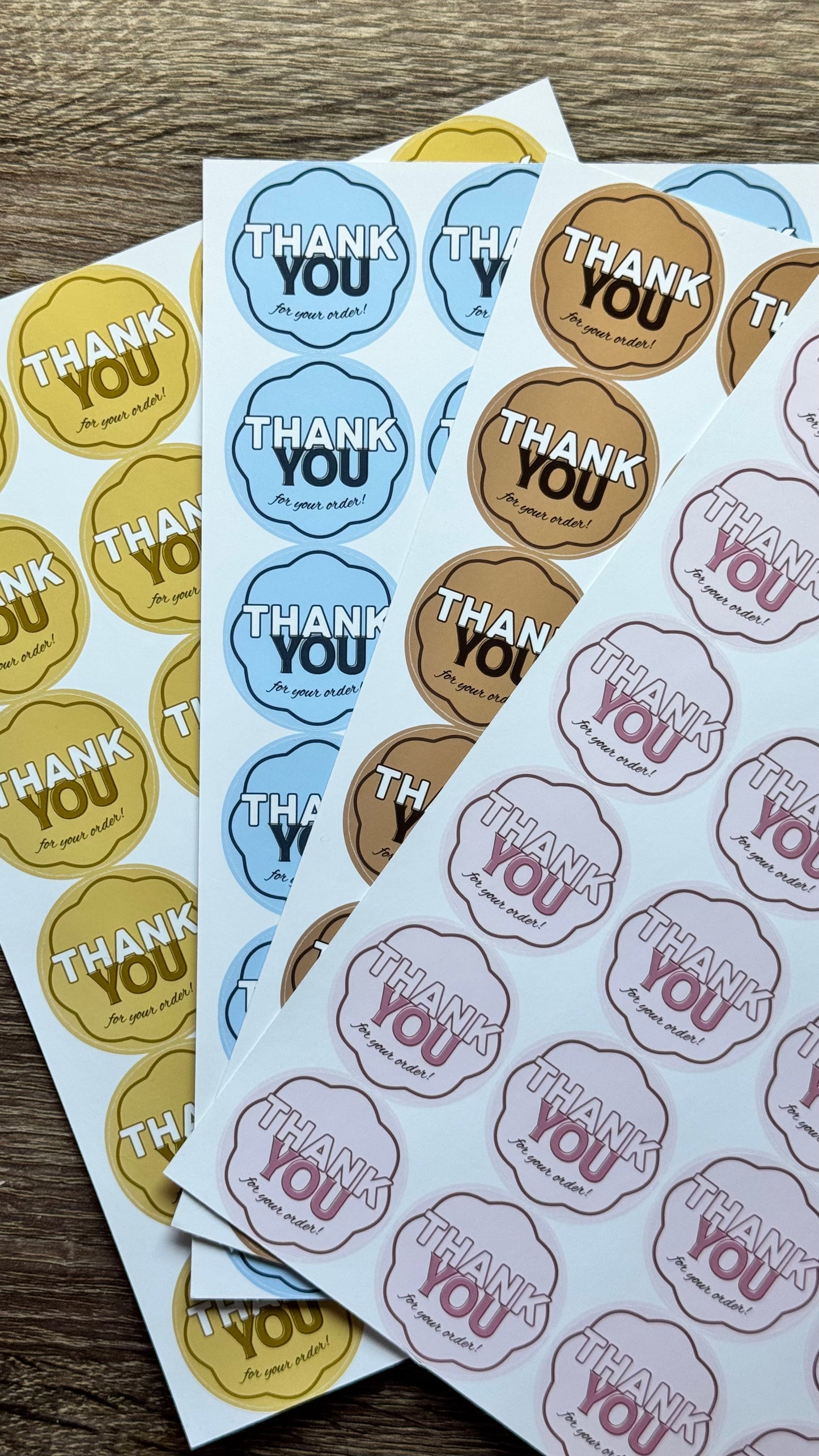 1.5" Assorted Thank You Sticker Sheets/ 96 ct